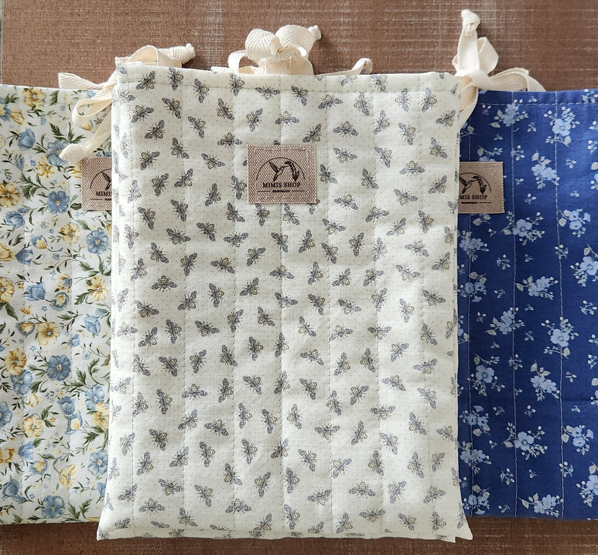 Floral Blue Quilted Book/Bible Sleeve Bag