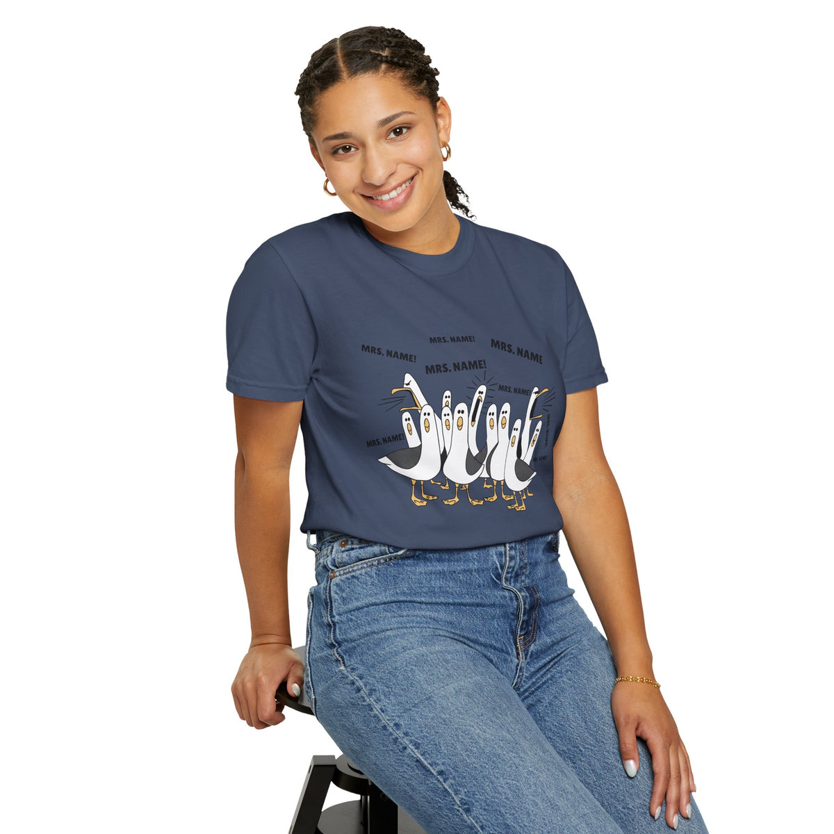Seagulls Teacher Garment-Dyed T-shirt - Personalized Name