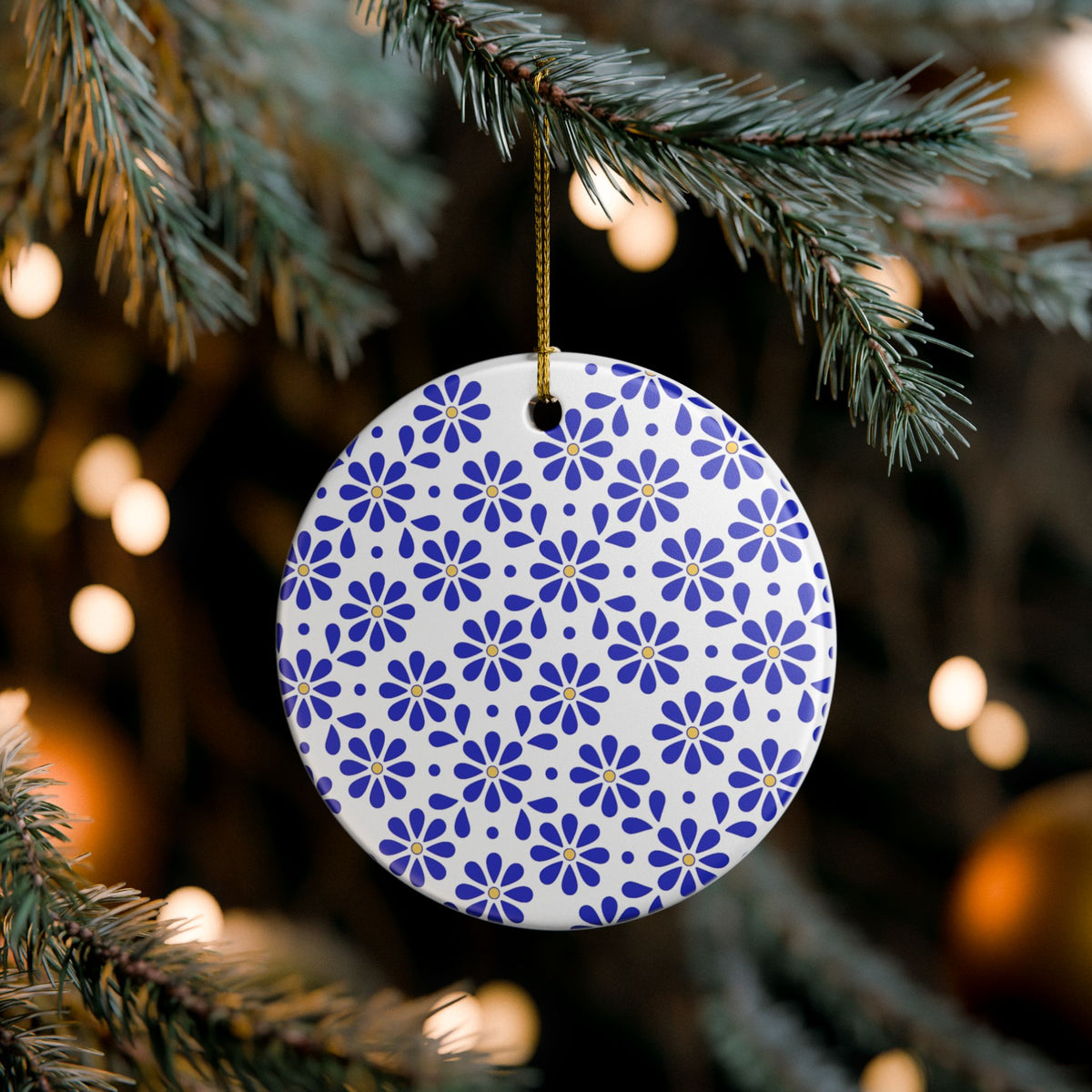 Personalized Mexican Talavera Style5 - Ceramic Double Sided Ornament