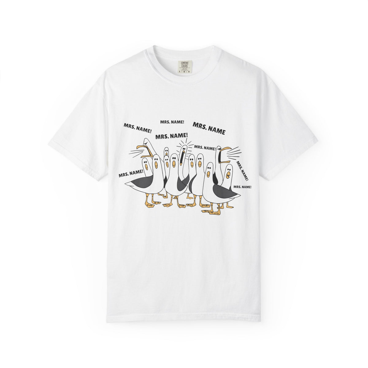 Seagulls Teacher Garment-Dyed T-shirt - Personalized Name