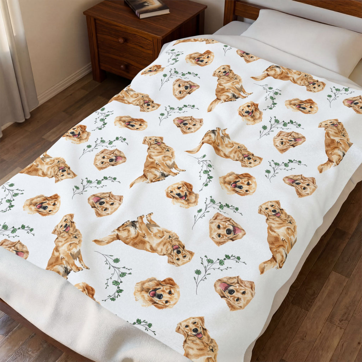 Golden Retriever Velveteen Plush Blanket