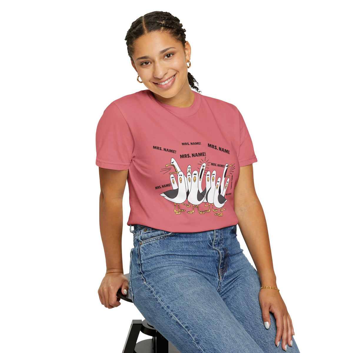 Seagulls Teacher Garment-Dyed T-shirt - Personalized Name