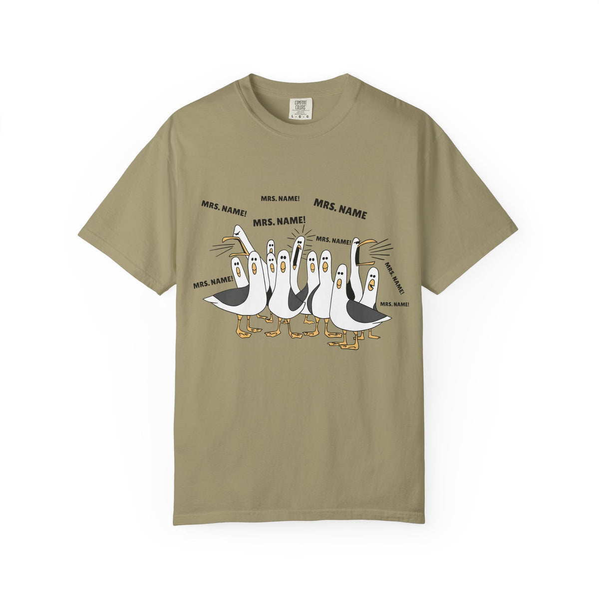 Seagulls Teacher Garment-Dyed T-shirt - Personalized Name