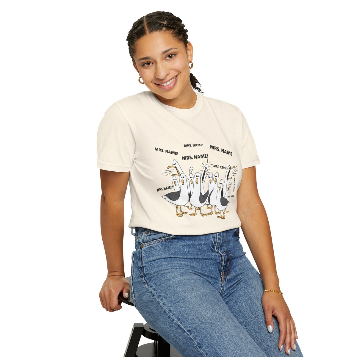 Seagulls Teacher Garment-Dyed T-shirt - Personalized Name
