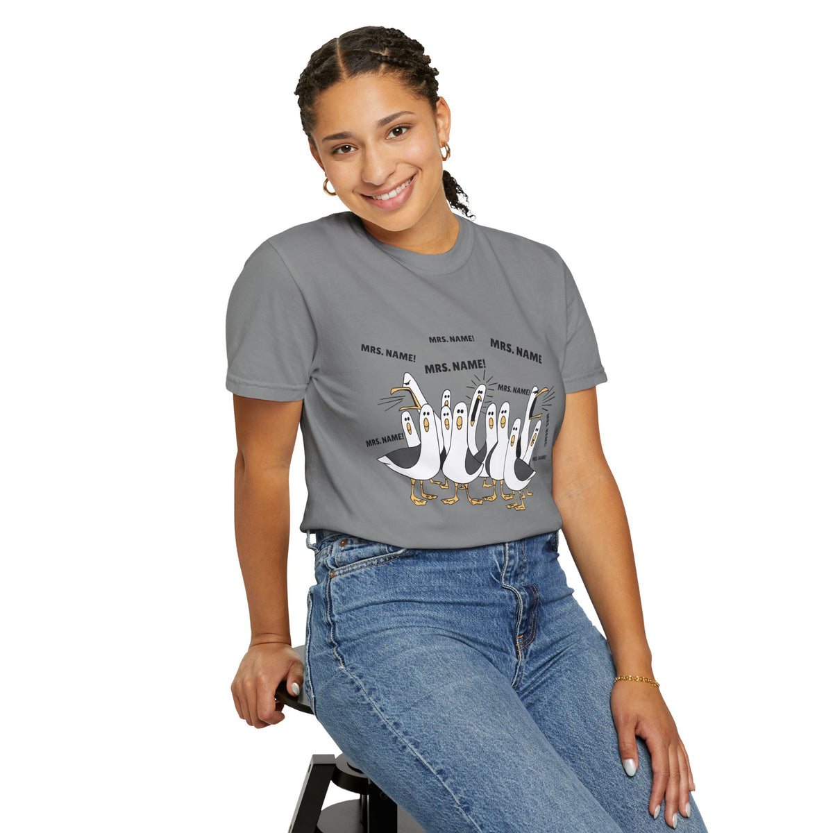 Seagulls Teacher Garment-Dyed T-shirt - Personalized Name