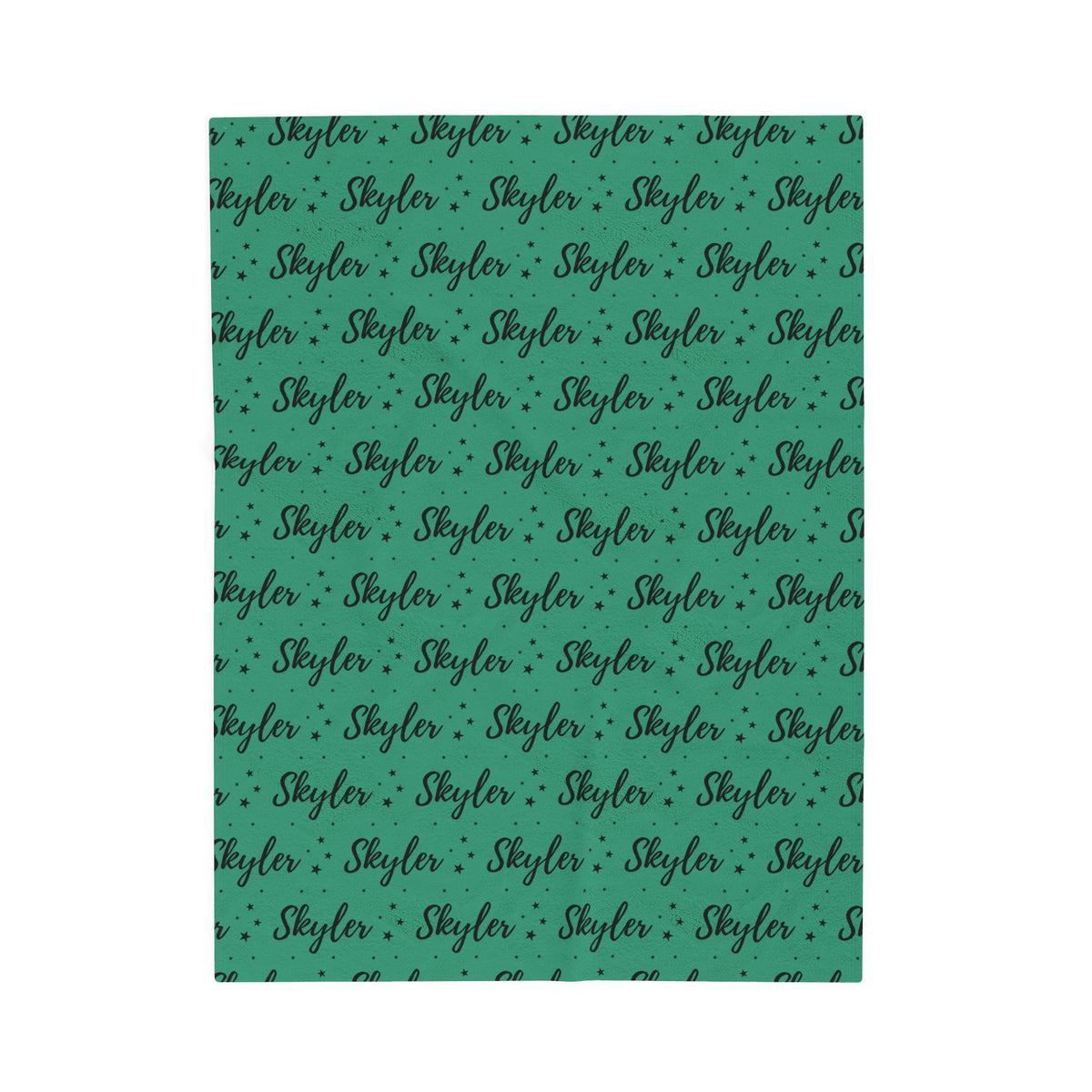 Teal Stars Personalized Name Velveteen Plush Blanket