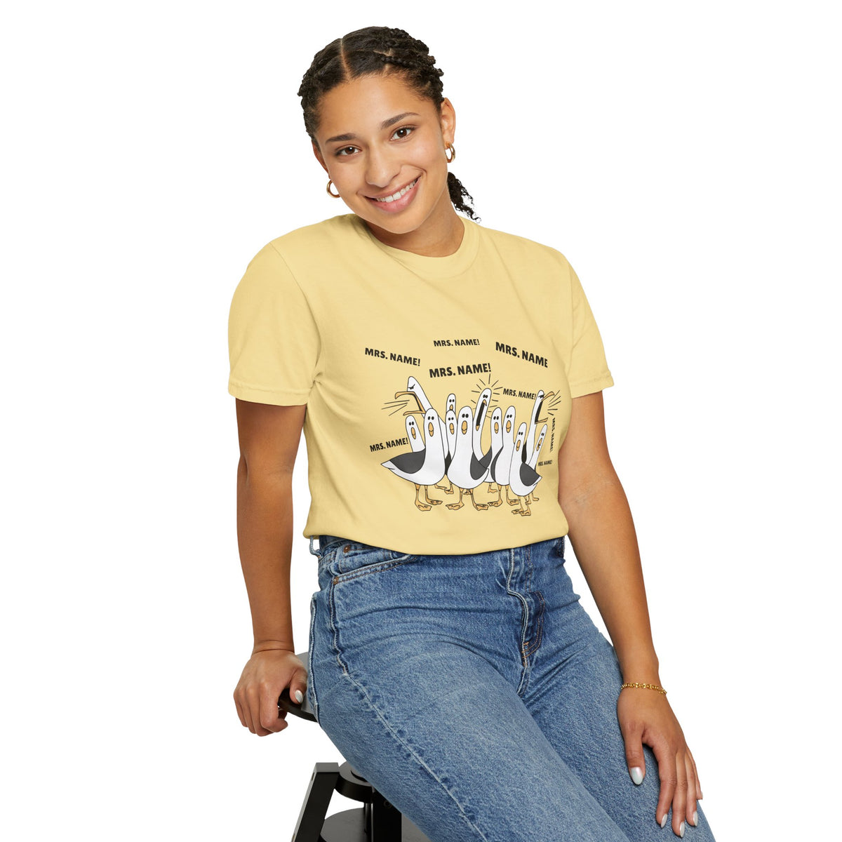 Seagulls Teacher Garment-Dyed T-shirt - Personalized Name