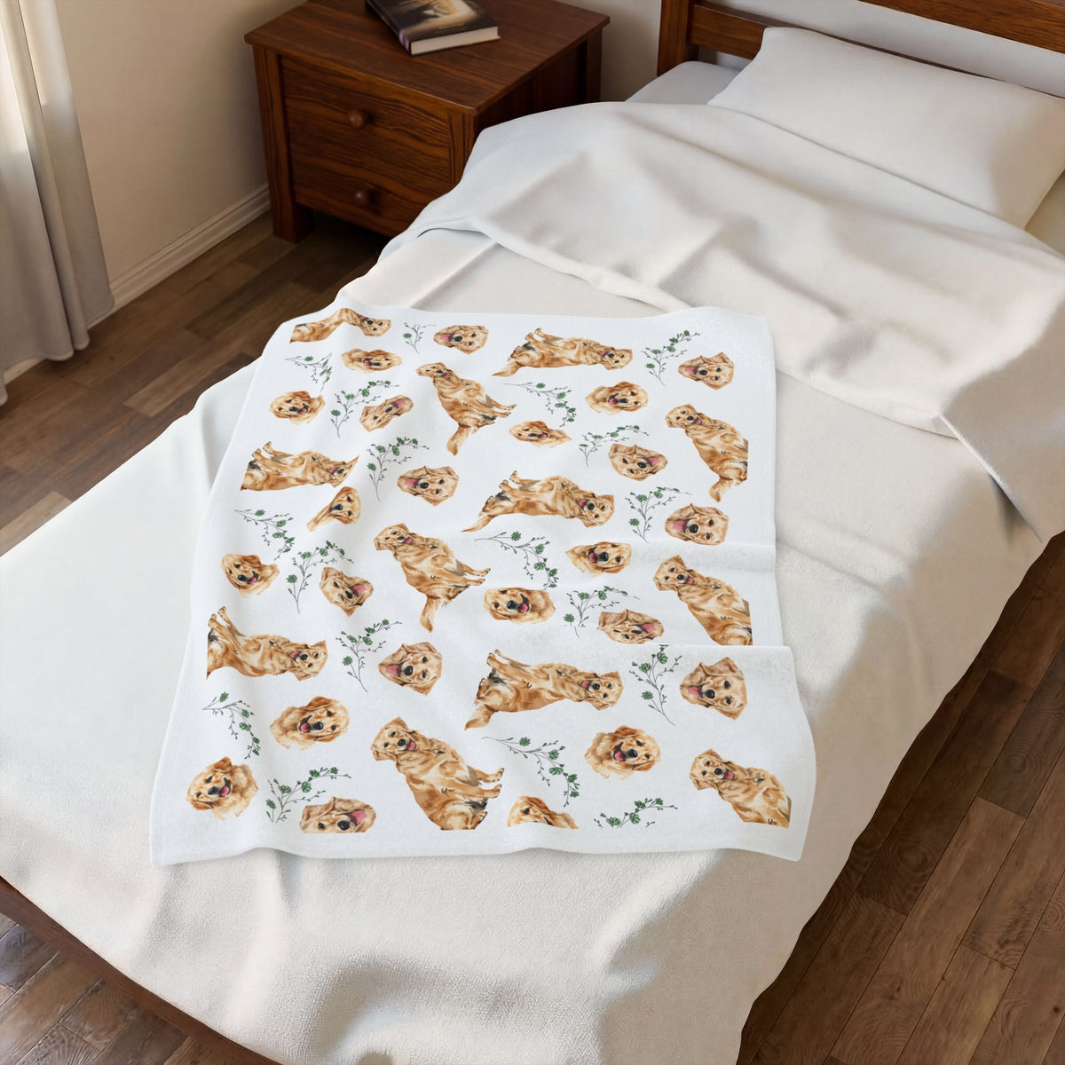 Golden Retriever Velveteen Plush Blanket