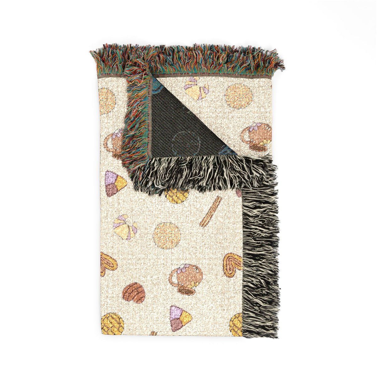 Atole & Pansito Woven Blanket With Fringe Trim