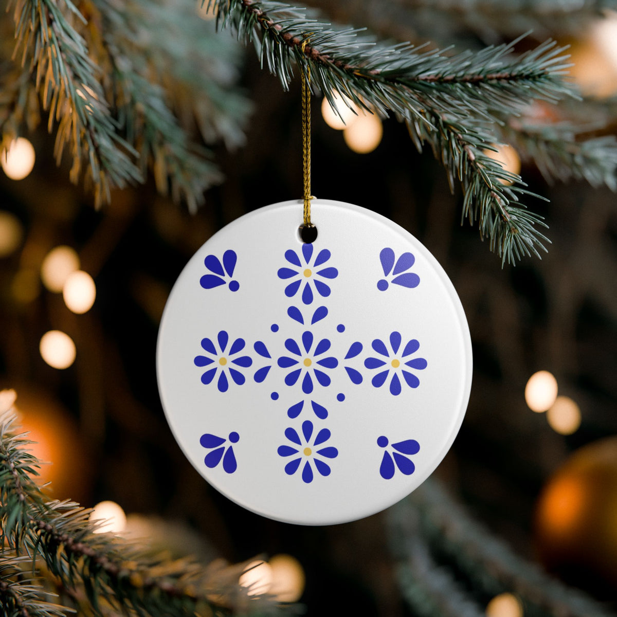 Personalized Mexican Talavera Style1 - Ceramic Double Sided Ornament