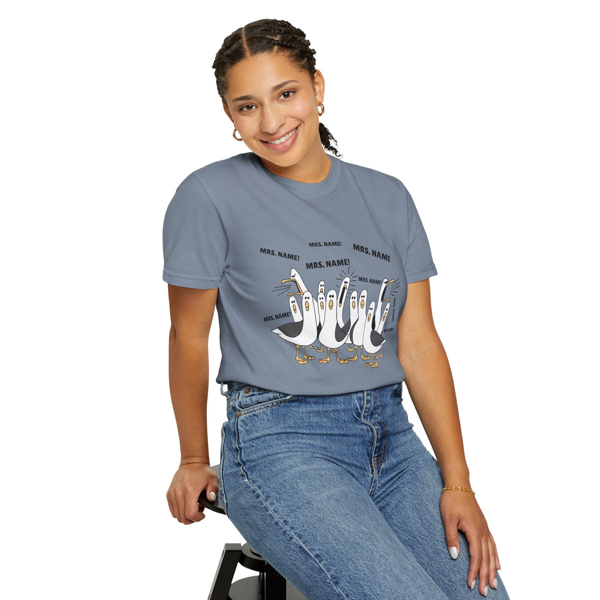 Seagulls Teacher Garment-Dyed T-shirt - Personalized Name