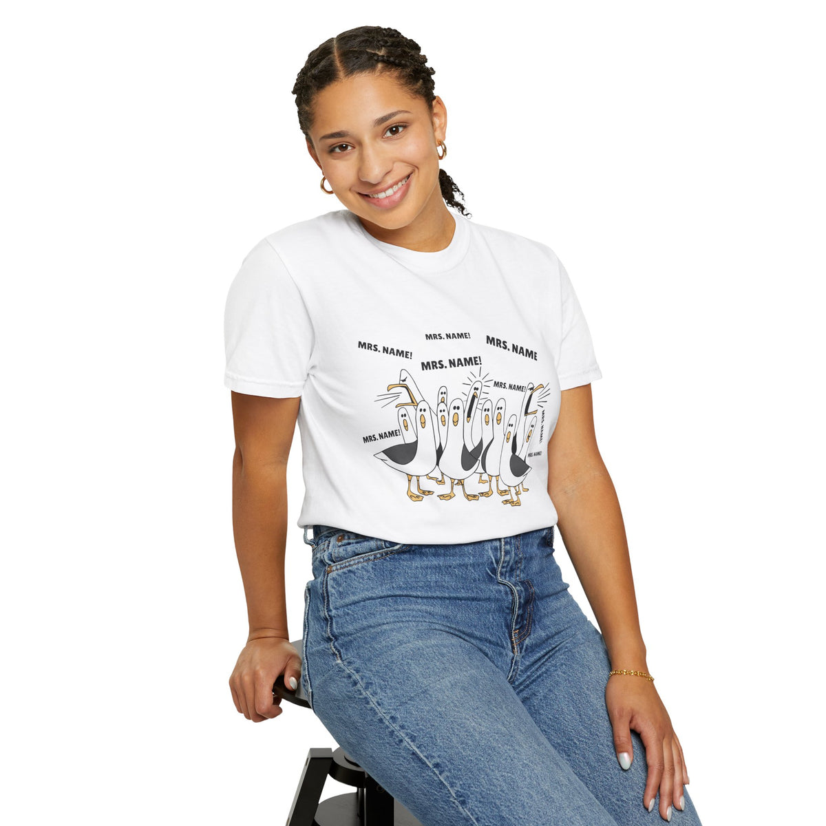 Seagulls Teacher Garment-Dyed T-shirt - Personalized Name