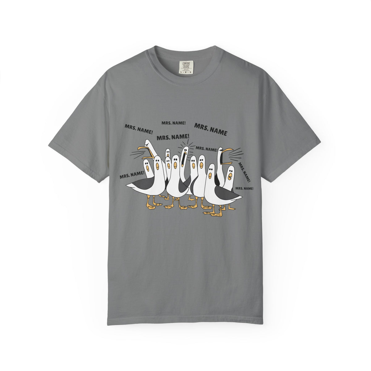 Seagulls Teacher Garment-Dyed T-shirt - Personalized Name