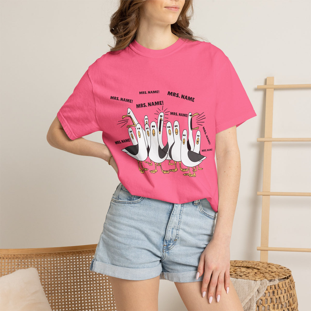 Seagulls Teacher Garment-Dyed T-shirt - Personalized Name