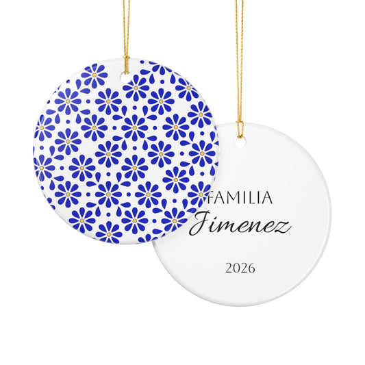Personalized Mexican Talavera Style5 - Ceramic Double Sided Ornament