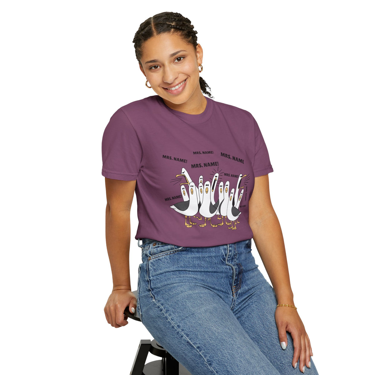 Seagulls Teacher Garment-Dyed T-shirt - Personalized Name