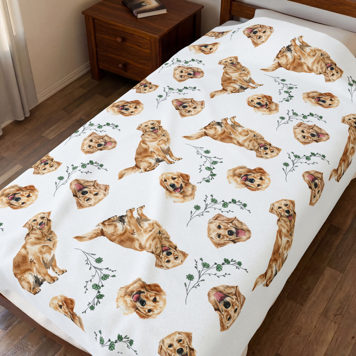Golden Retriever Velveteen Plush Blanket