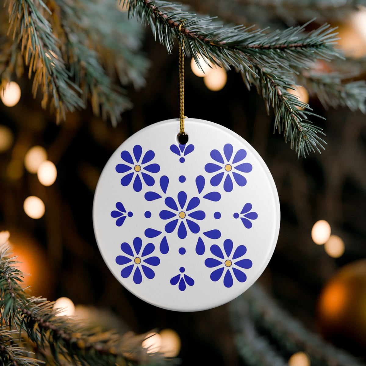 Personalized Mexican Talavera Style4 - Ceramic Double Sided Ornament