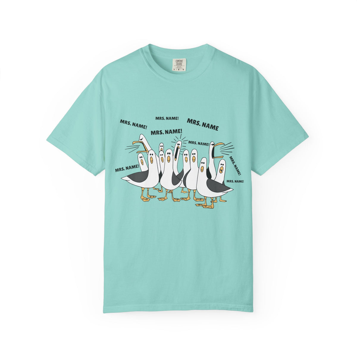 Seagulls Teacher Garment-Dyed T-shirt - Personalized Name