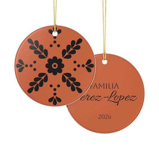 Personalized Mexican Barro Pintado Style3 - Ceramic Double Sided Ornament