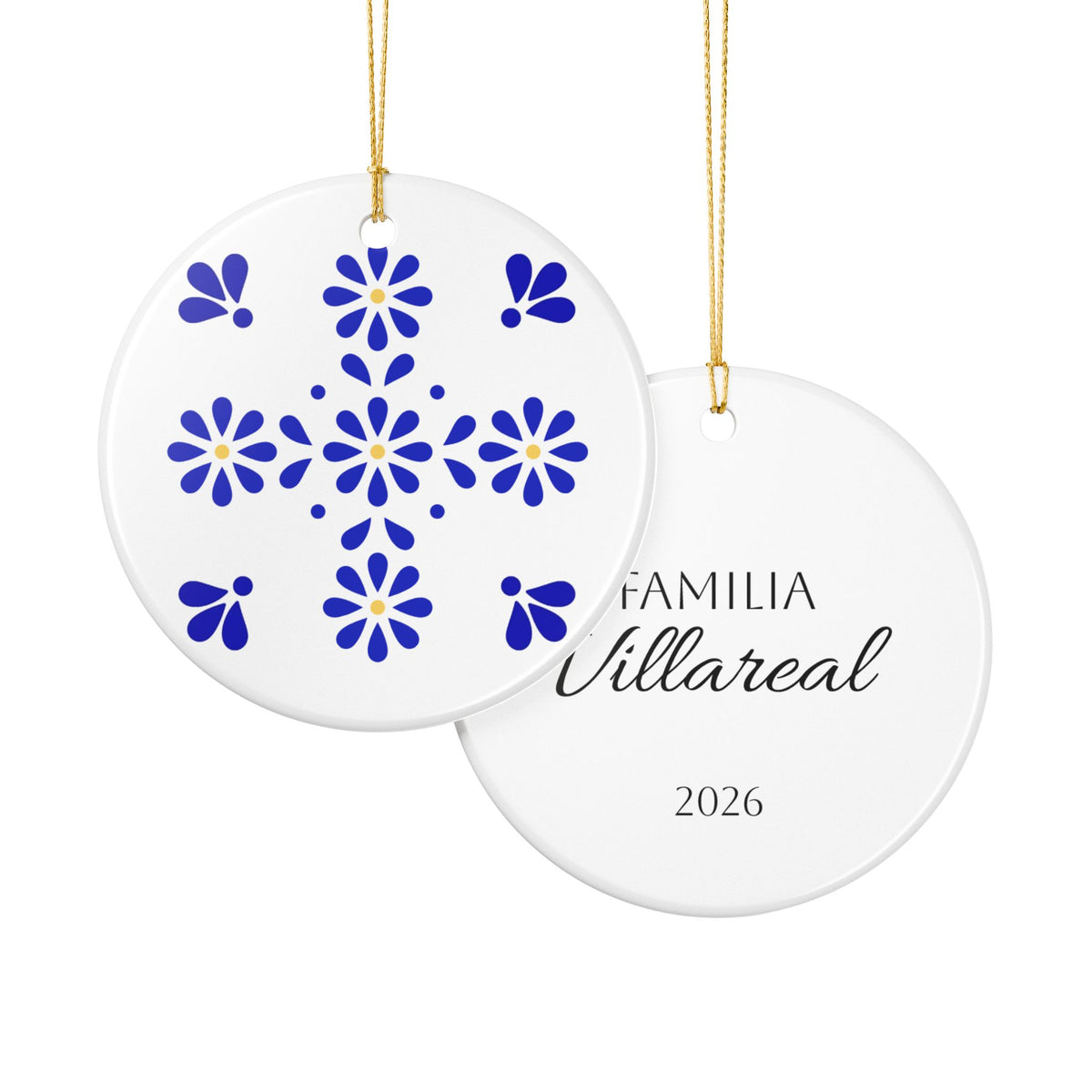 Personalized Mexican Talavera Style1 - Ceramic Double Sided Ornament
