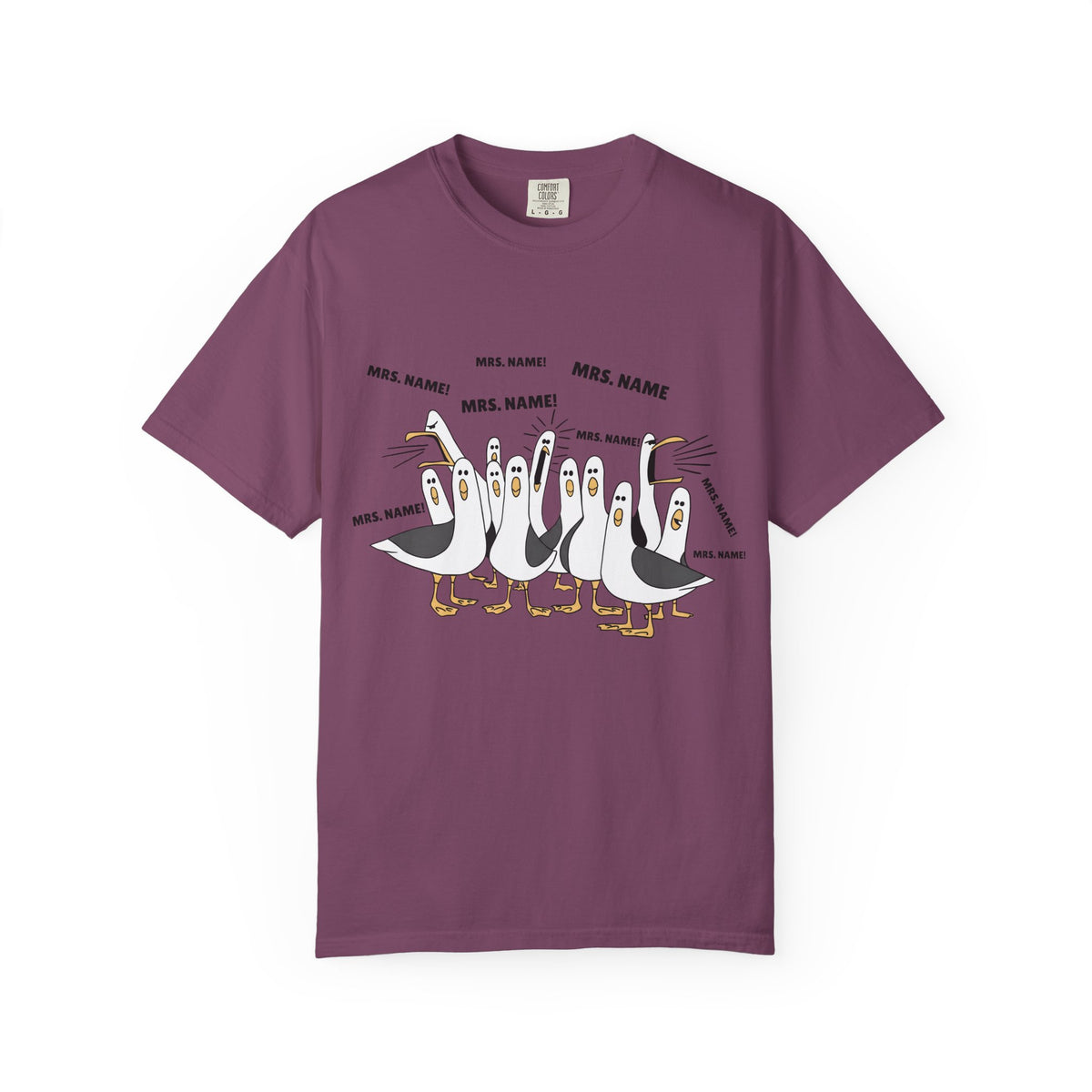 Seagulls Teacher Garment-Dyed T-shirt - Personalized Name