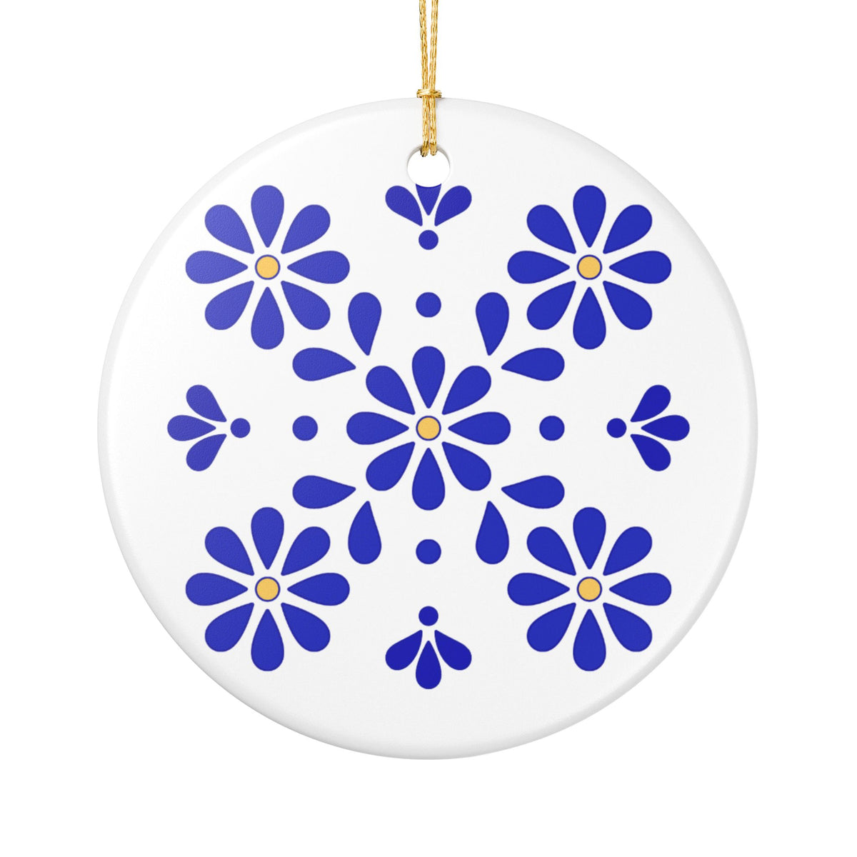 Personalized Mexican Talavera Style4 - Ceramic Double Sided Ornament