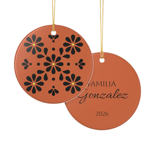 Personalized Mexican Barro Pintado Style4 - Ceramic Double Sided Ornament
