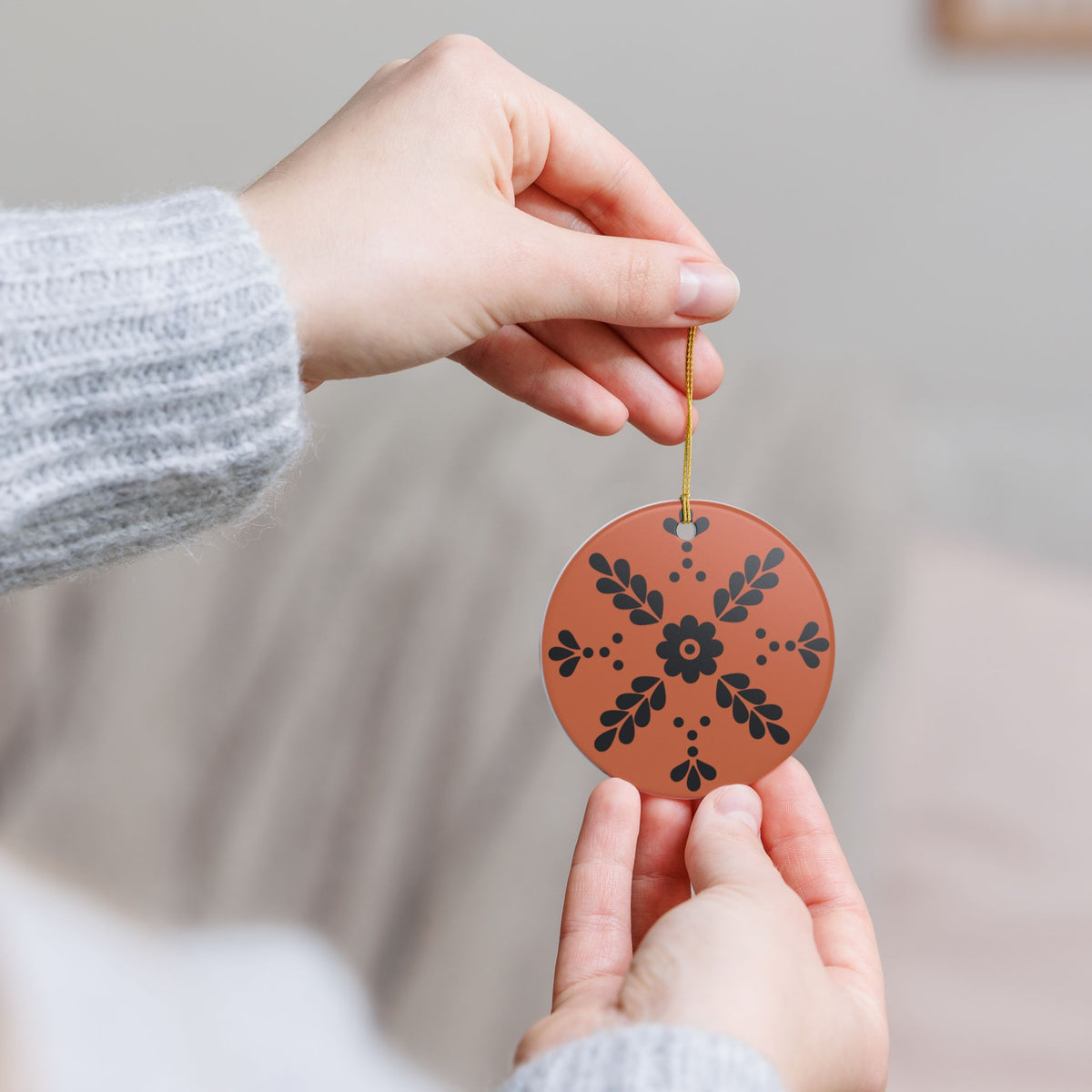 Personalized Mexican Barro Pintado Style3 - Ceramic Double Sided Ornament